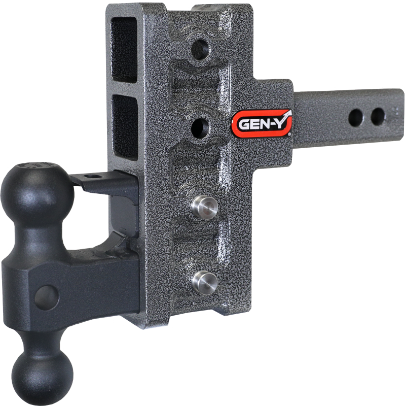 GEN-Y Hitch GH-224 Gen-Y Mega Duty 2in Shank 5in Offset Drop 2K TW 16K Hitch w/GH-051 Dual-Ball/GH-032 Pintle Lock