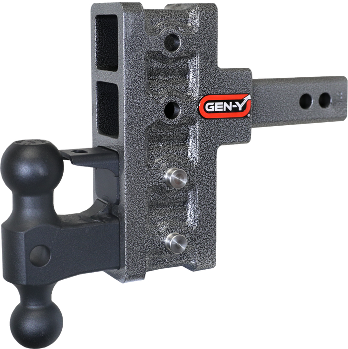 GEN-Y Hitch GH-224 Gen-Y Mega Duty 2in Shank 5in Offset Drop 2K TW 16K Hitch w/GH-051 Dual-Ball/GH-032 Pintle Lock