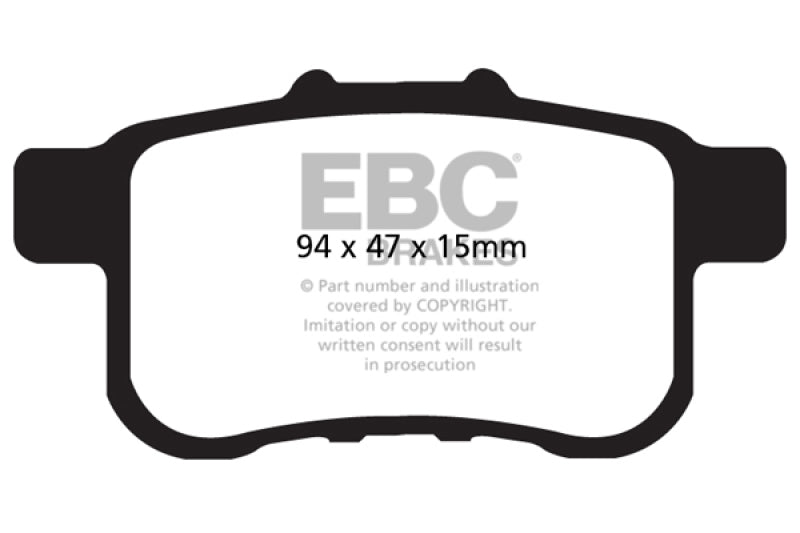 EBC DP21987 09-14 Acura TSX 2.4 Greenstuff Rear Brake Pads