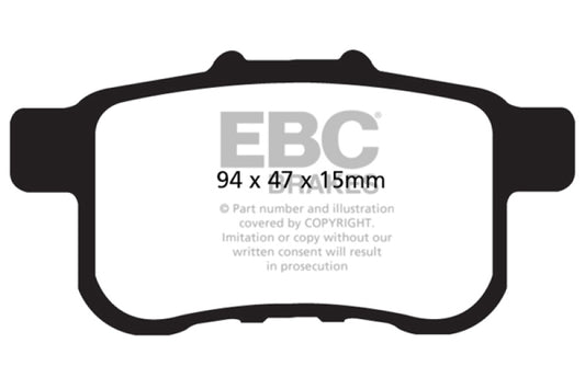 EBC DP31987C 09-14 Acura TSX 2.4 Redstuff Rear Brake Pads