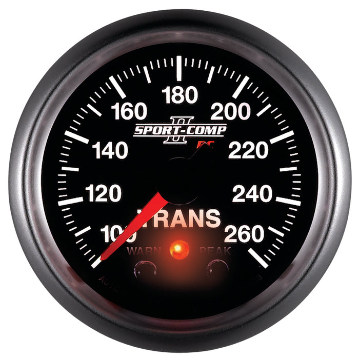 AutoMeter 3658 Autometer Elite 52.4mm 100-260F Transmission Temprature Peak & Warn w/ Electronic Control Gauge