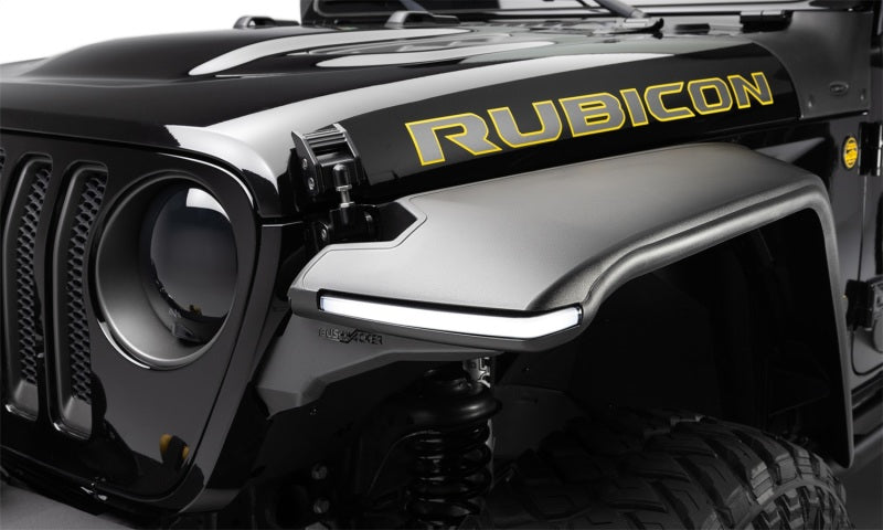 Bushwacker 11950-07 18-21 Jeep Wrangler JL (2-Door & 4-Door) Flat Style Flares 4pc - Black