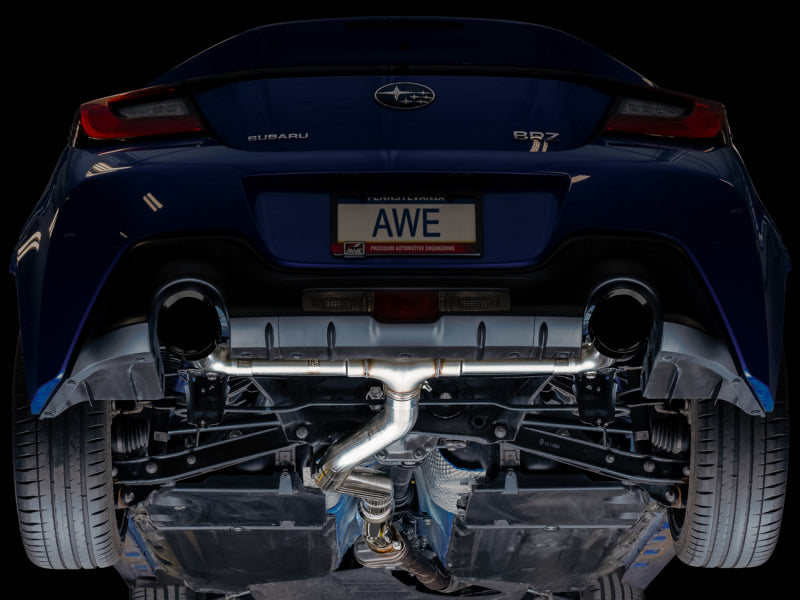 AWE Tuning 3020-33279 AWE Subaru BRZ / Toyota GR86 / Toyota 86 Track Edition Cat-Back Exhaust- Diamond Black Tips