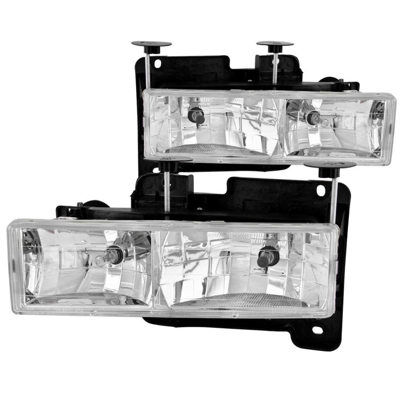 ANZO 111004 1988-1998 Chevrolet C1500 Crystal Headlights Chrome