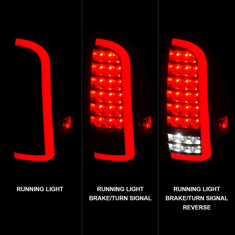 ANZO 311427 05-15 Toyota Tacoma Full LED Tail Lights w/Light Bar Sequential Black Housing Clear Lens
