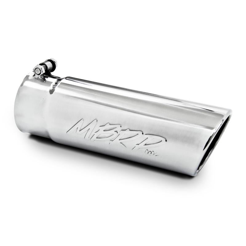 MBRP T5130BLK Universal Tip 6in OD Rolled End 4in Inlet 18in L Black Coated Exhaust Tip