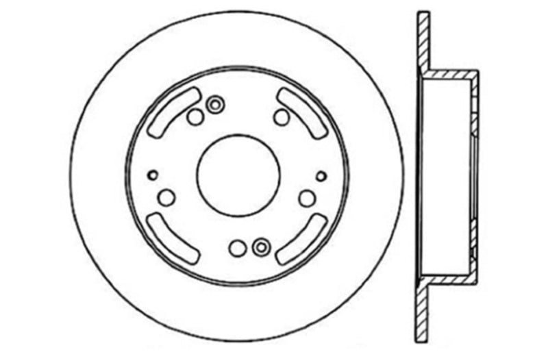 Stoptech 127.40042R StopTech 02-06 Acura RSX Incl. Type S / 97-01 Integra Type R Slotted & Drilled Right Rear Rotor