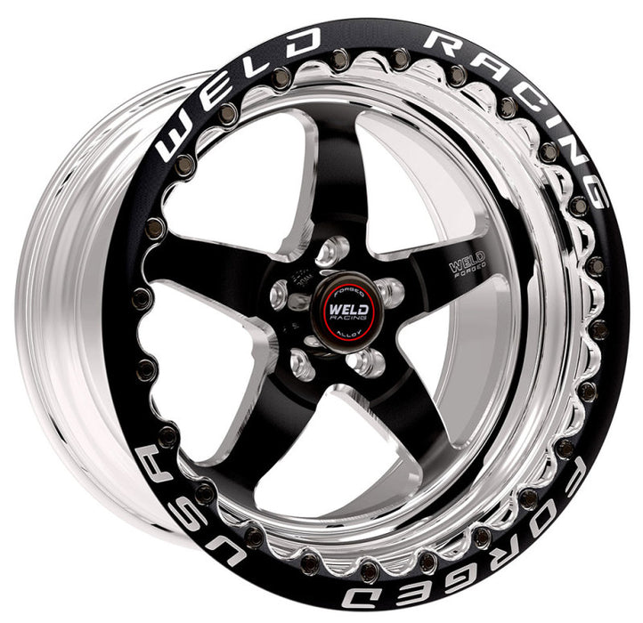 Weld 71MB7110W58F S71 17x11 / 5x115mm BP / 5.8in. BS Black Wheel (Medium Pad) - Black Single Beadlock MT