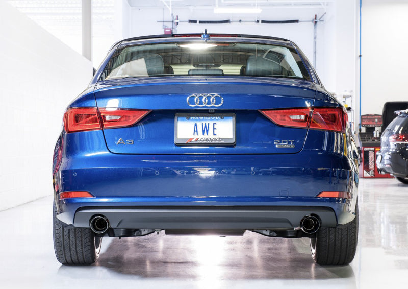 AWE Tuning 3015-32058 Audi 8V A3 Touring Edition Exhaust - Dual Outlet Diamond Black 90 mm Tips