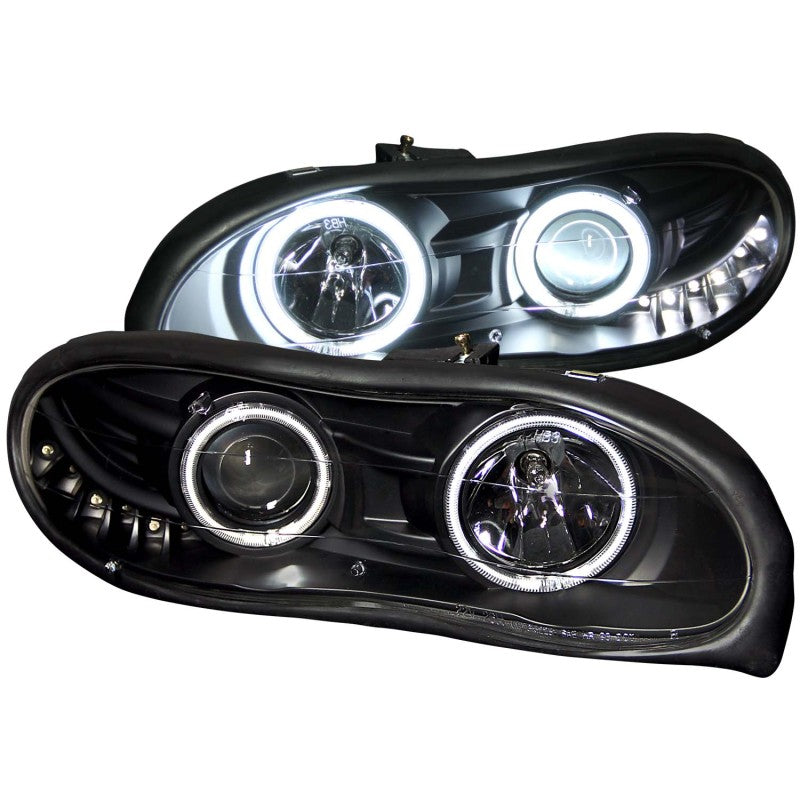 ANZO 121160 1998-2002 Chevrolet Camaro Projector Headlights w/ Halo Black