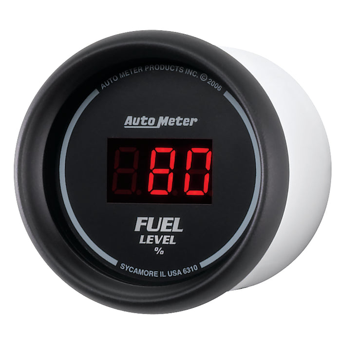 AutoMeter 6310 Autometer 52mm Black Digital Programmable Empty-Full Fuel Level Gauge