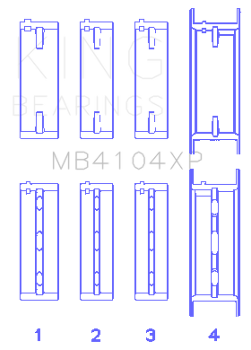 King Engine Bearings MB4104XPSTDX Nissan VG30DE/VG30DETT Performance Main Bearing Set - Size STDX