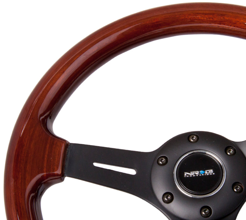 NRG ST-015-1BK Classic Wood Grain Steering Wheel (330mm) Wood Grain w/Matte Black 3-Spoke Center