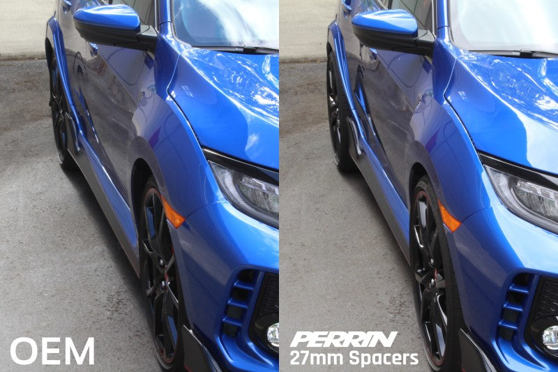 Perrin Performance PHP-WHL-027BK PERRIN 17-25 Honda Civic Type R / 22-26 Acura Integra Type S 64.1mm 5x120 Wheel Spacers 27mm - Pair