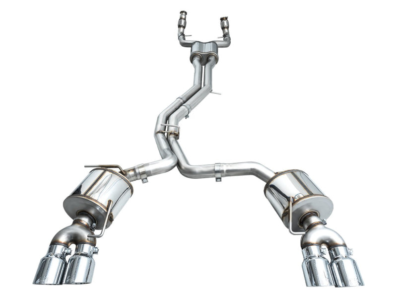 AWE Tuning 3015-42103 19-23 Audi C8 S6/S7 2.9T V6 AWD Touring Edition Exhaust - Chrome Silver Tips