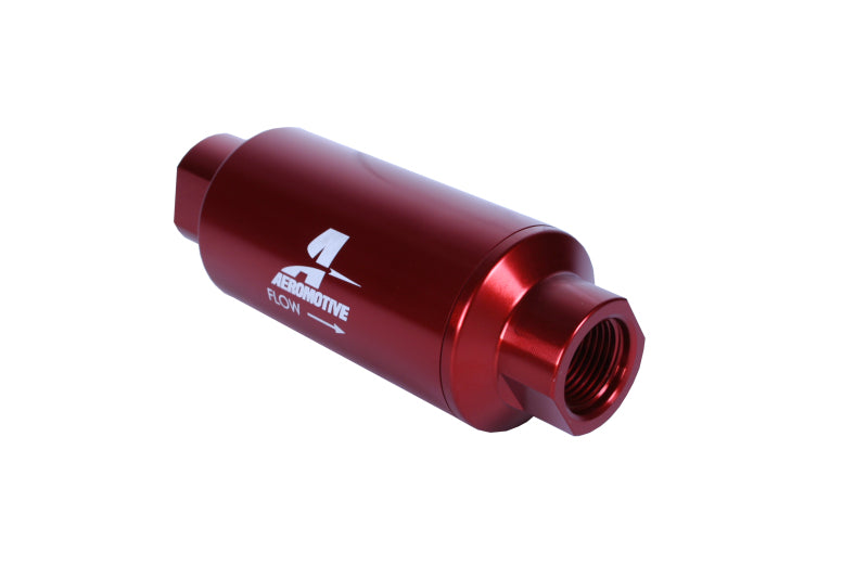 Aeromotive 12340 In-Line Filter - (AN-10) 10 Micron Microglass Element Red Anodize Finish