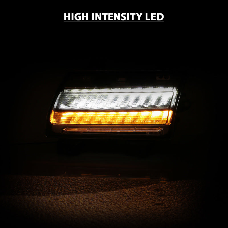 ANZO 511083 18-19 Jeep Wrangler JL Halogen Chrome Clear w/ Sequential Signal