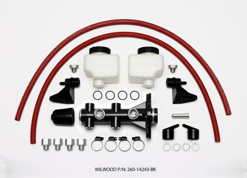 Wilwood 260-14243-BK Tandem Remote Master Cylinder - 1in Bore Black
