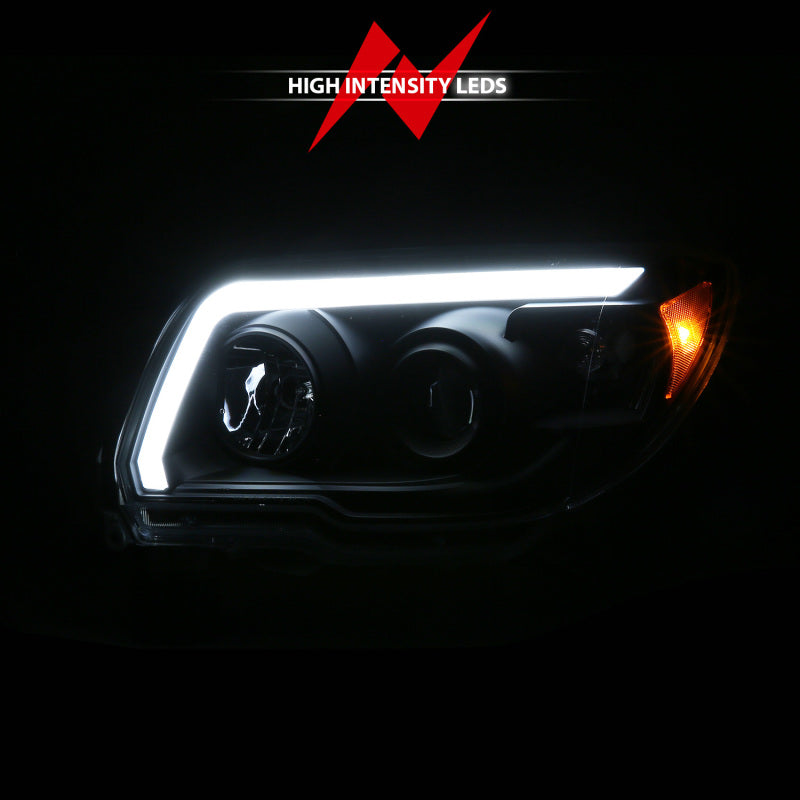 ANZO 111616 06-09 Toyota 4 Runner Projector Headlights Plank Style - Black