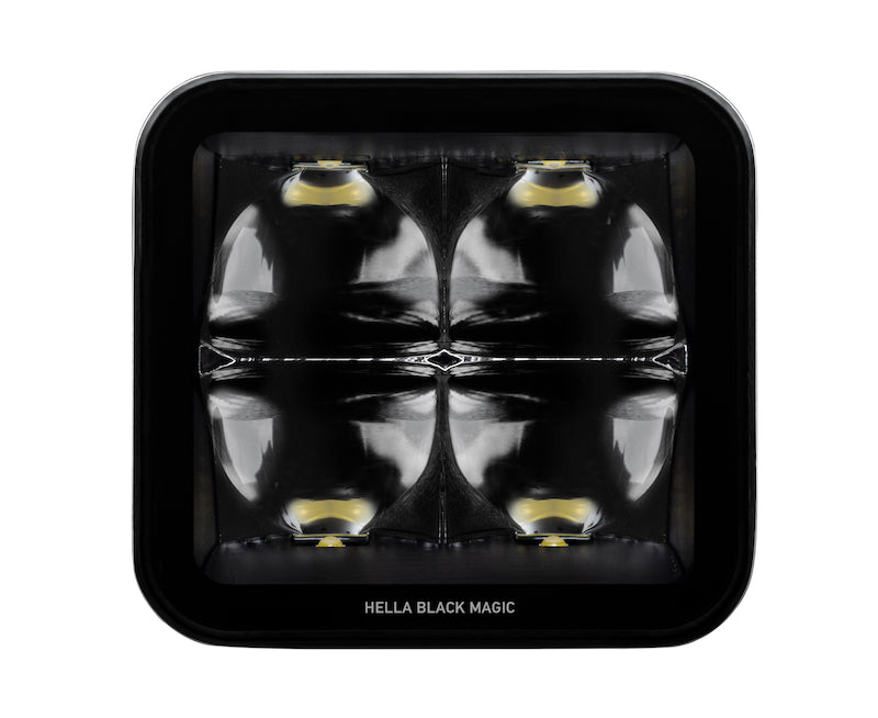 Hella 358176821 Universal Black Magic 3.2in L.E.D. Cube Kit - Spot Beam