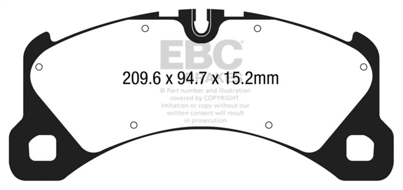 EBC DP42203R 14+ Porsche Macan (Cast Iron Rotors only) 3.0 Twin Turbo Yellowstuff Front Brake Pads