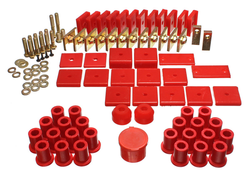 Energy Suspension 8.18105R 64-78 Toyota FJ40 Land Cruiser Red Hyper-Flex Master Bushing Set