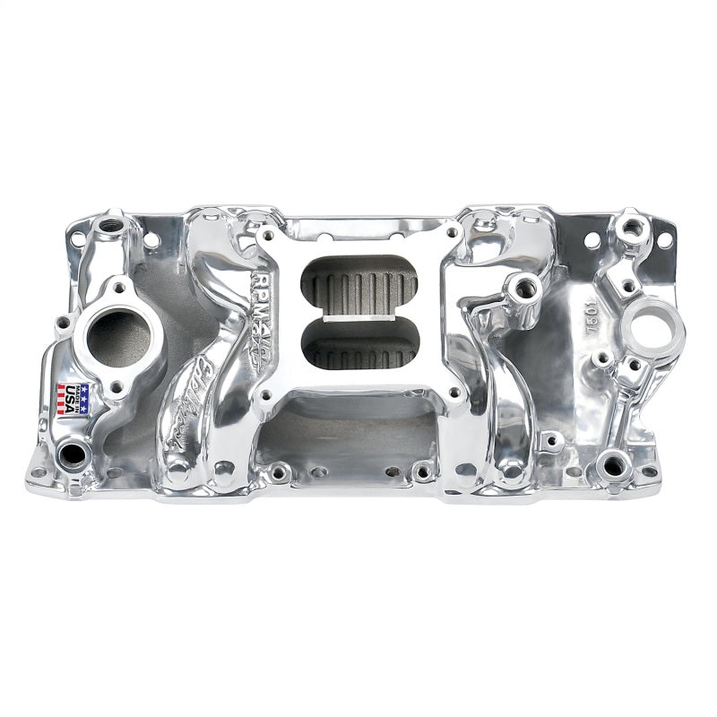 Edelbrock EDE75011 SBC Performer RPM A/G Manifold - Polished 7501