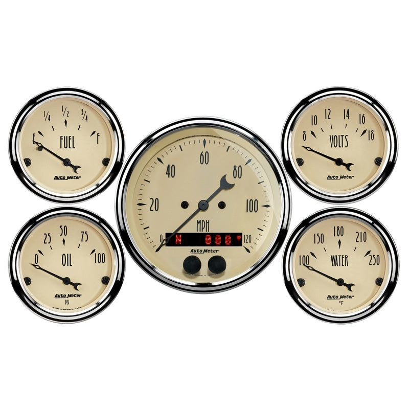 Autometer ATM1850 Antique Beige Gauge Kit w/GPS Speedo