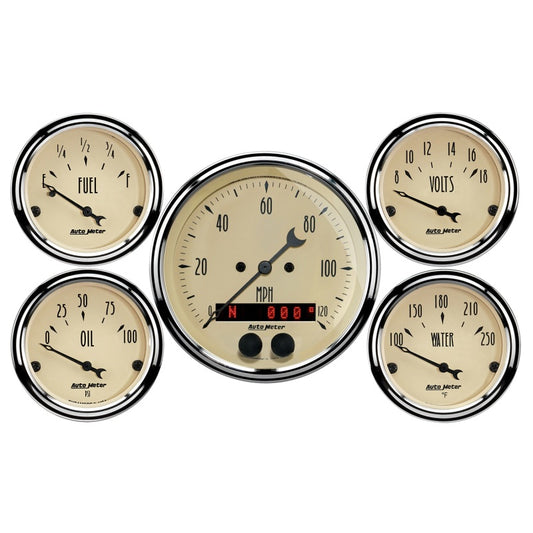 Autometer ATM1850 Antique Beige Gauge Kit w/GPS Speedo