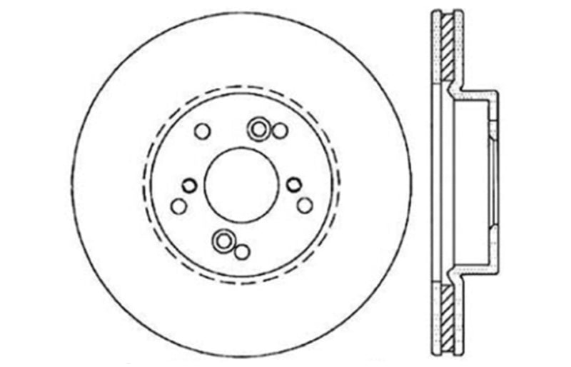 Stoptech 128.40046L StopTech 99-08 Acura TL (STD Caliber) / 01-03 CL / 04-09 TSX Cross Drilled Left Front Rotor