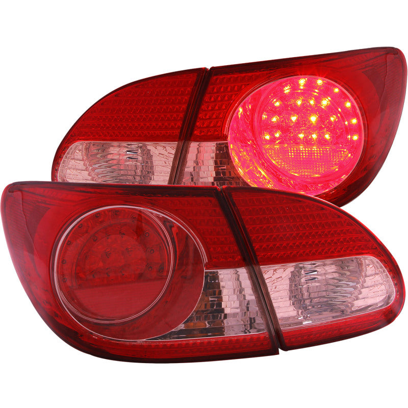 ANZO 321190 2003-2008 Toyota Corolla LED Taillights Red Clear 4pc