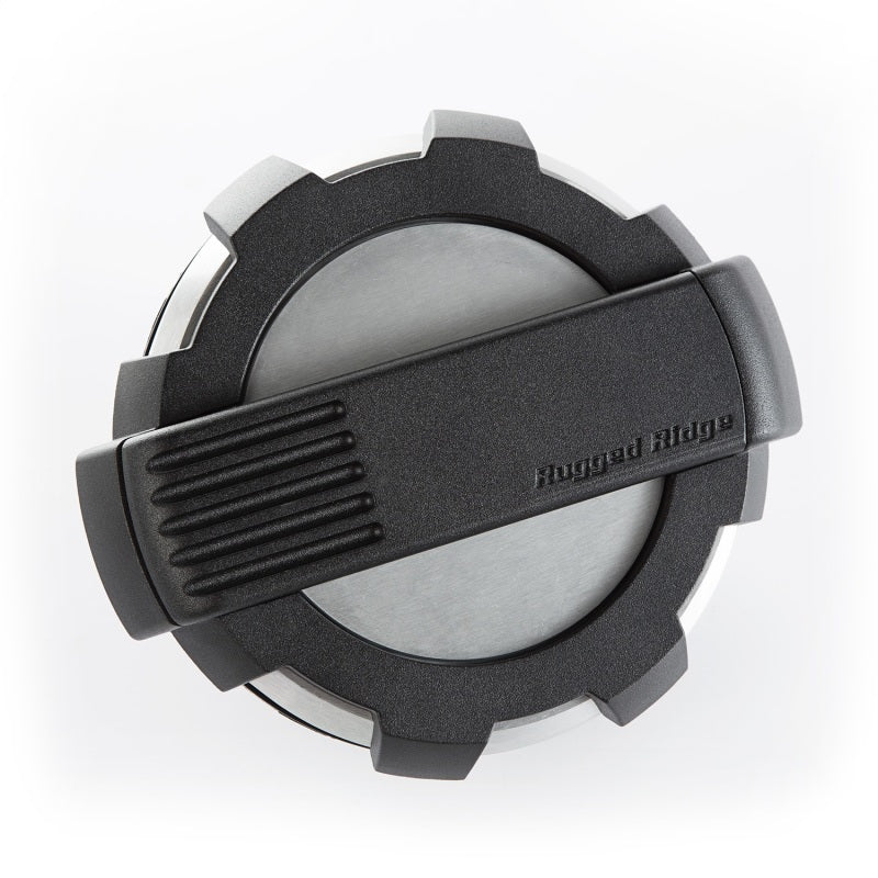 Rugged Ridge 11425.10 Elite Fuel Door Non-Lock Brushed Alum 07-18 Jeep Wrangler JK