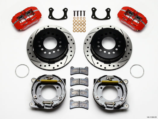 Wilwood 140-11389-DR Dynapro Low-Profile 11.00in P-Brake Kit Drill-Red New Big Ford 2.50in Offset