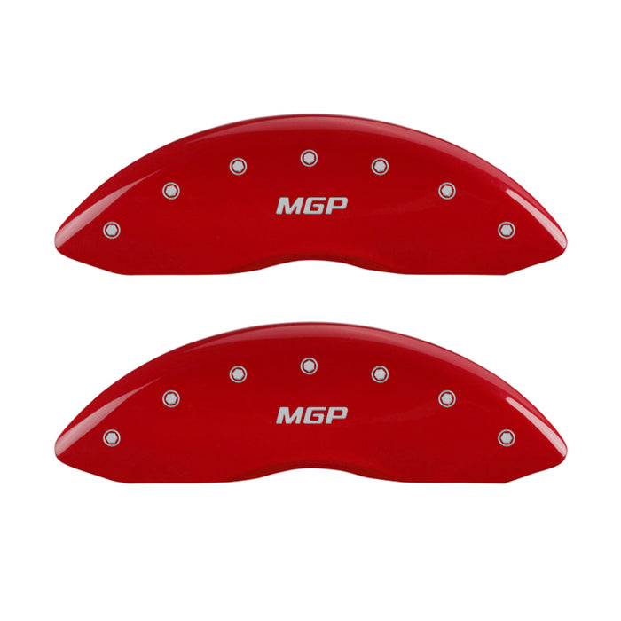 MGP 17205SMGPRD 4 Caliper Covers Engraved Front & Rear Red finish silver ch
