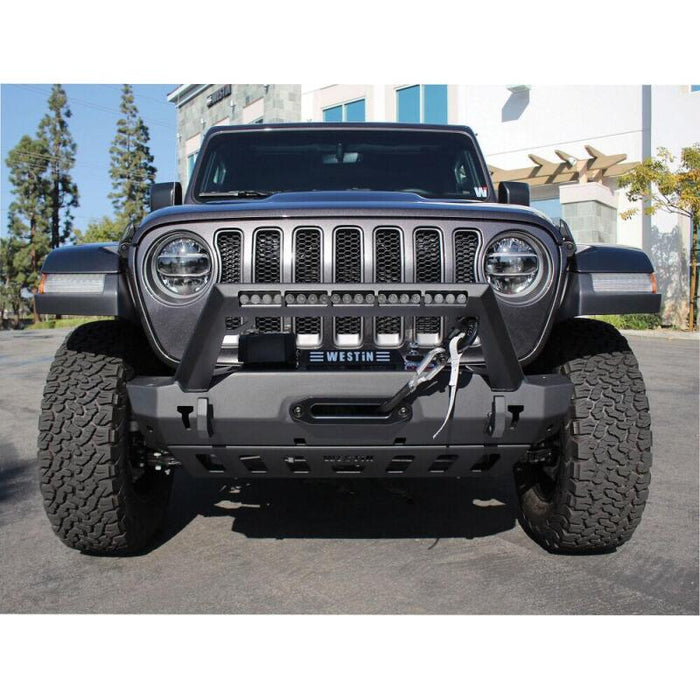 Westin 59-80085 18-19 Jeep Wrangler JL Stubby Front Bumper - Textured Black