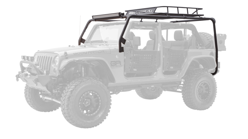 Body Armor 4x4 JK-6124-1 07-18 Jeep Wrangler JK 2/4 Door Cargo Roof Rack Box 1 Of 2