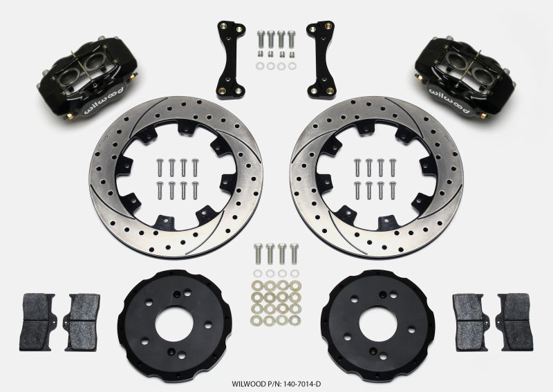 Wilwood 140-7014-D Forged Dynalite Front Hat Kit 12.19in Drilled 02-06 Acura RSX-5 Lug
