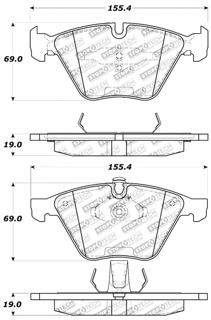 Stoptech 309.09181 StopTech Performance 11-12 BMW Z4 (E86) / 07-11 335 Series (E90/92/93/F30) Front Brake Pads