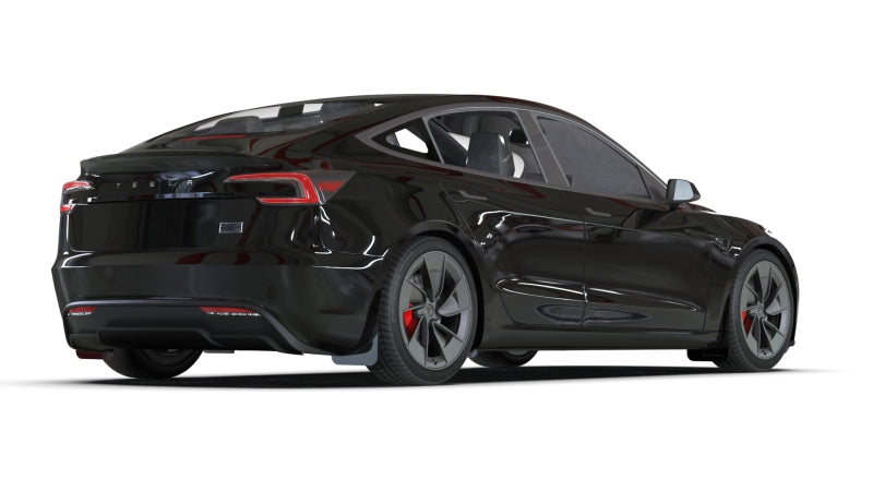 Rally Armor MF122-UR-BLK-DGRY 24-25 Tesla Model 3 Highland Black UR Mud Flap Dark Grey Logo