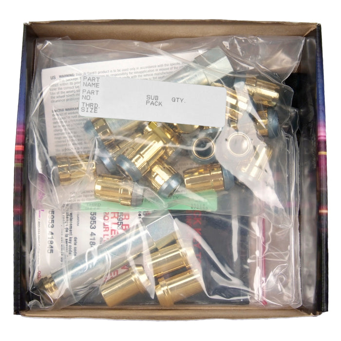 McGard 65554GD SplineDrive Tuner 5 Lug Install Kit w/Locks & Tool (Cone) M12X1.25 / 13/16 Hex - Gold