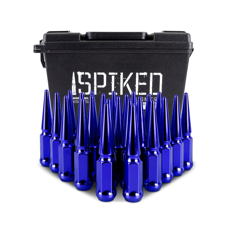 Mishimoto MMLG-SP1415-24BL Steel Spiked Lug Nuts M14 x 1.5 24pc Set Blue