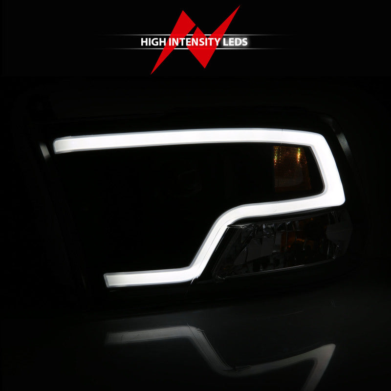 ANZO 111404 09-18 Dodge RAM 1500 Plank Style Projector Headlights Black w/ Halo