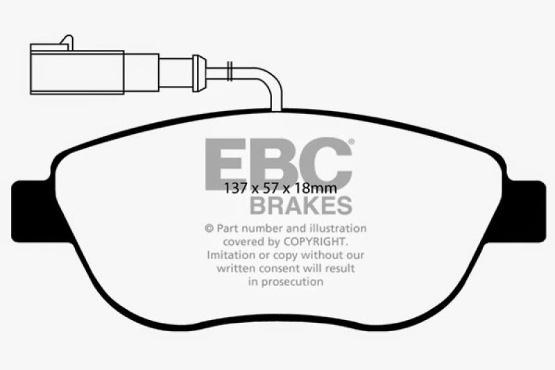 EBC DP31383C 12+ Fiat 500 1.4 Turbo Abarth Redstuff Front Brake Pads