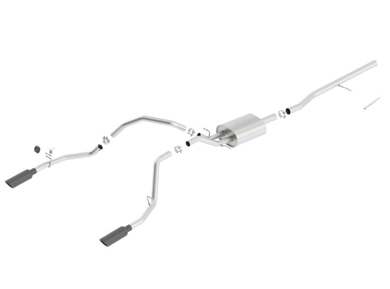 Borla 140537BC 14 Silv/Sierra C/B Exh ATAK 1500 5.3L V8 AT/MT 2&4WD Ext Cab (78.7) WB - Black Chrome