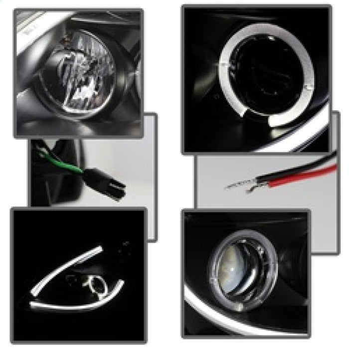 SPYDER 5076830 Spyder Nissan Altima 4Dr 10-12 Projector Headlights Light DRL LED Halo Blk PRO-YD-NA104D-LTDRL-BK