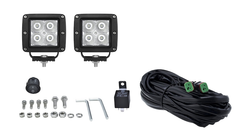 Hella 357204821 HVF Cube 4 LED Off Road Kit - 3.1in 2X12W