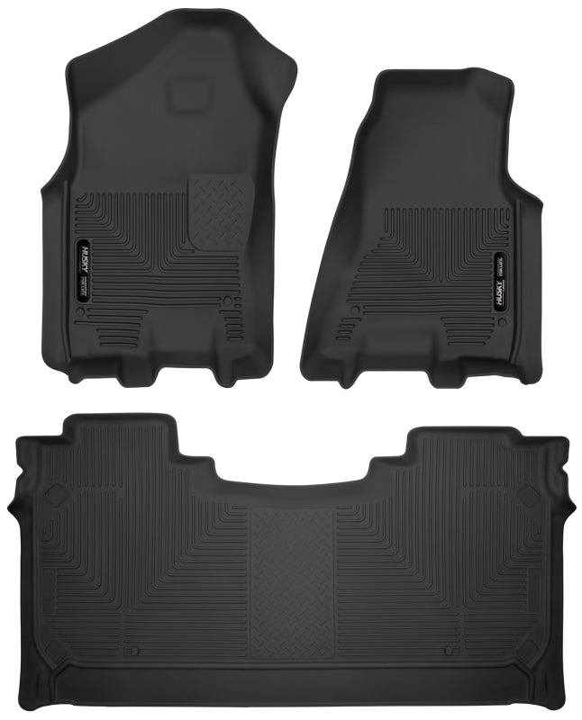Husky Liners 54608 19-22 Dodge RAM 1500 Crew Cab X-Act Contour Front & Second Seat Floor Liners - Black