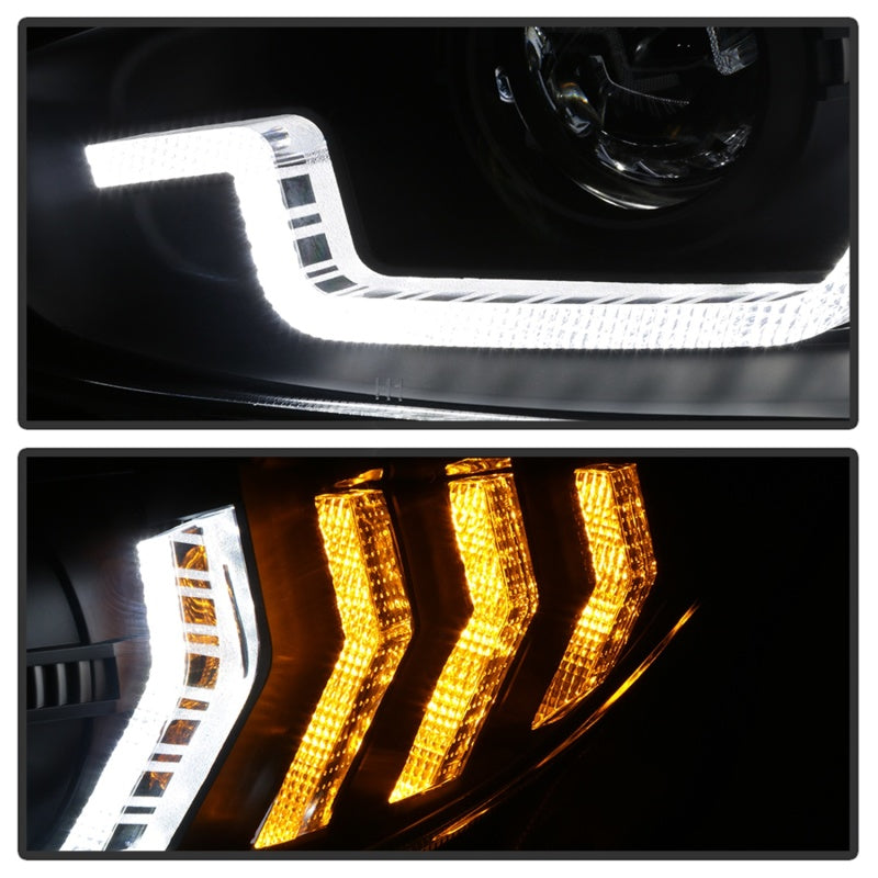 SPYDER 5086099 Spyder 16-18 Honda Civic 4Dr w/LED Seq Turn Sig Lights Proj Headlight - Black - PRO-YD-HC16-SEQ-BK