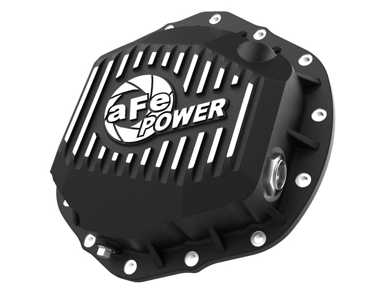 aFe 46-71260B 2020 Chevrolet Silverado 2500 HD Rear Differential Cover Black ; Pro Series w/ Machined Fins