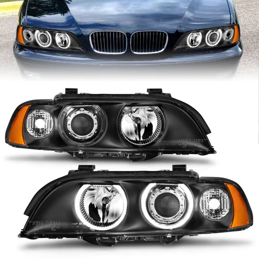 ANZO 121017 1997-2001 BMW 5 Series Projector Headlights w/ Halo Black